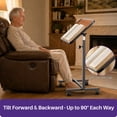 thumbnail image 6 of KEKOY Overbed Table with Wheels, 90° Tilting Tabletop and Adjustable Height, Rolling Hospital Bedside Table for Reading, Laptop Work and Post-Surgery Recovery, 6 of 9