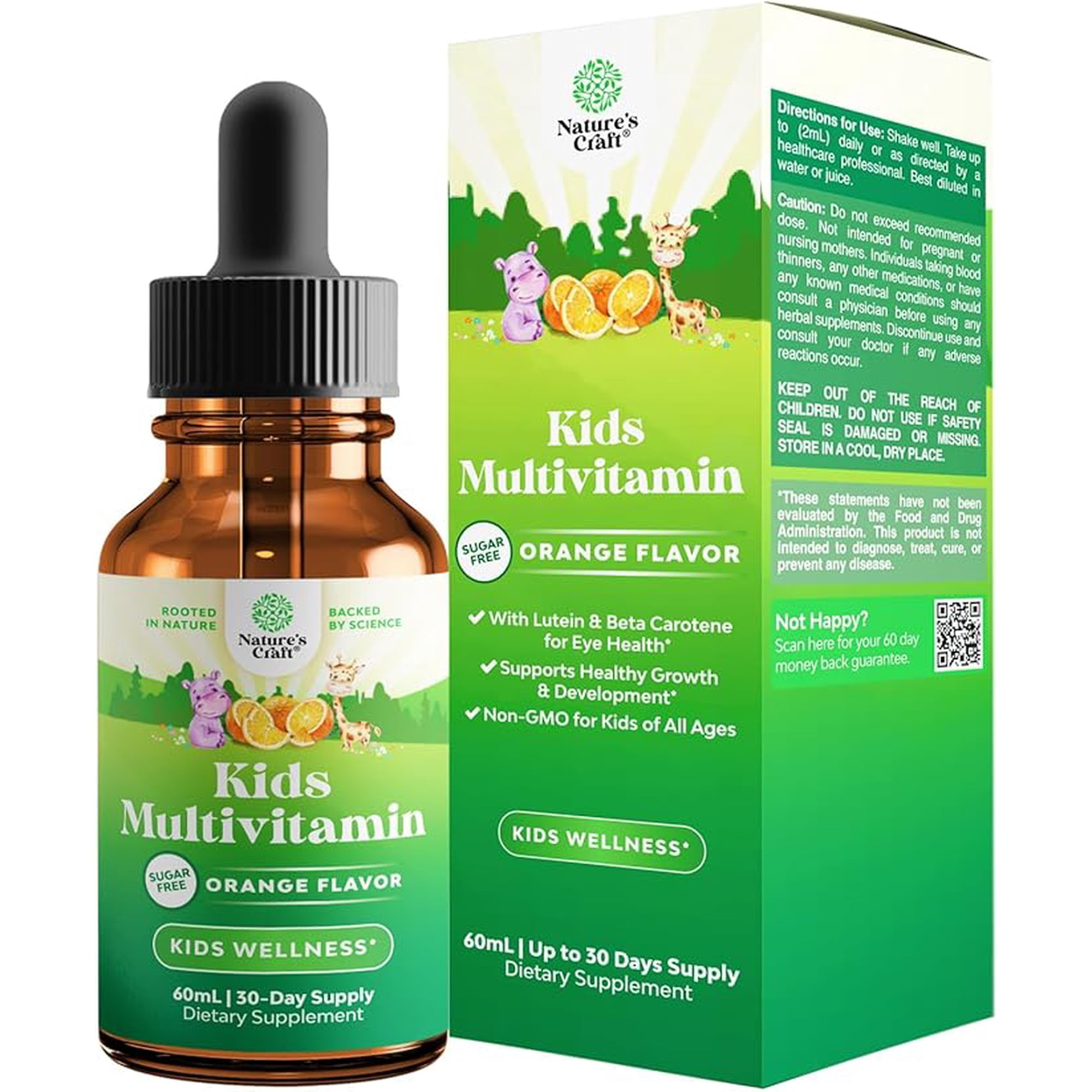 Natures Craft Kids Liquid Multivitamin, Immune Support Supplement, Orange Flavor, 60 ml