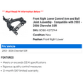 thumbnail image 2 of Front Right Lower Control Arm and Ball Joint Assembly - Compatible with 2003 - 2006 Chevy SSR 2004 2005, 2 of 2