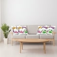 thumbnail image 4 of Ambesonne Cartoon Throw Pillow Cover 4 Pack, Funny Crabs Pattern, 20", Purple Fern Green, 4 of 6