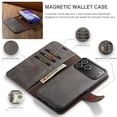 thumbnail image 4 of Magnetic Wallet Case for iPhone 17 Pro with Card Holder, Detachable Leather Kickstand Case with Card Slots - 6.3 inch (Gray), 4 of 19