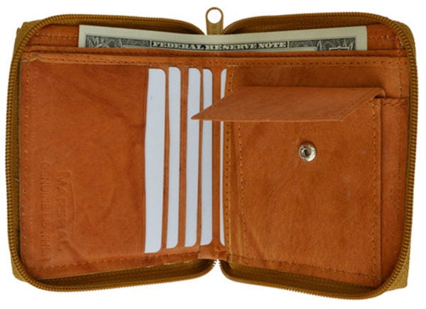 fossil mens wallet with zip coin pocket