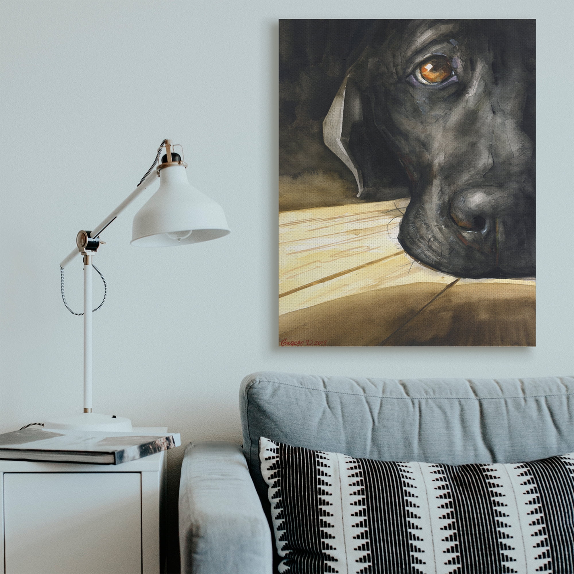 Labrador Resting Pet Dog Portrait 36 in x 48 in Painting Canvas Art Print, by Stupell Home Décor