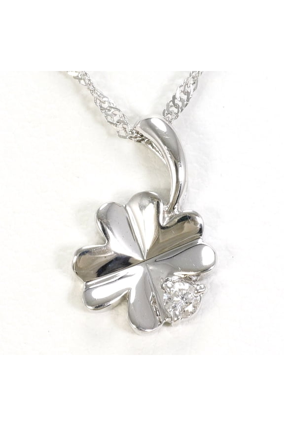 Pre-Owned 18K (18-karat white gold) necklace with a 0.03ct diamond, total weight 1.4g, 40cm...