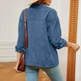thumbnail image 7 of Black**Friday ChaoHeng Denim Jacket for Women Women's Corduroy Shacket with Pockets,Button Front Top, 7 of 7
