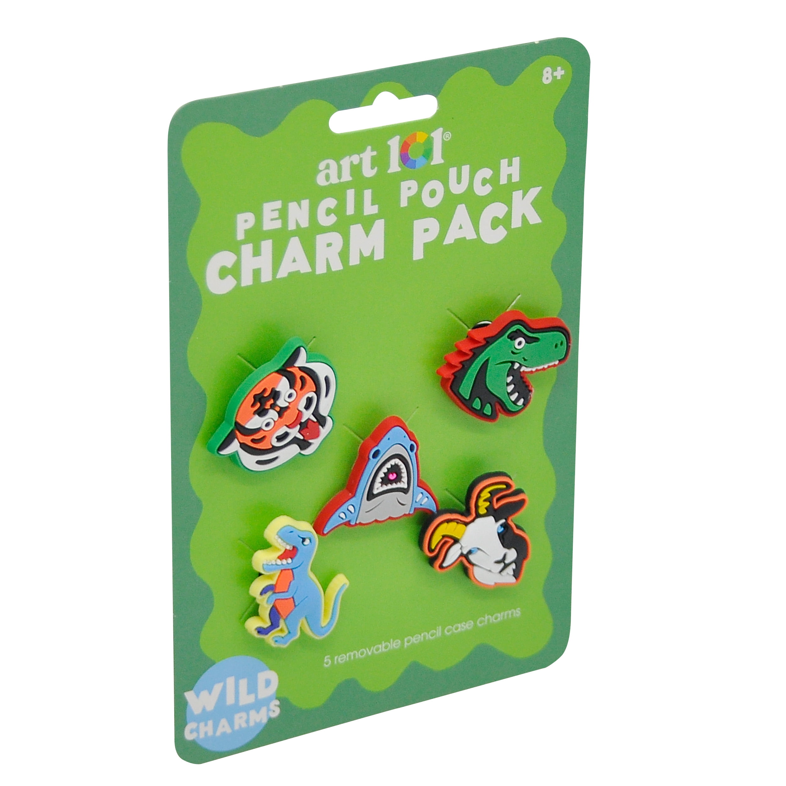 Art 101 Wild Creature Silicone Charms-Pencil Case Accessory, back to school, for students, 5-Pack