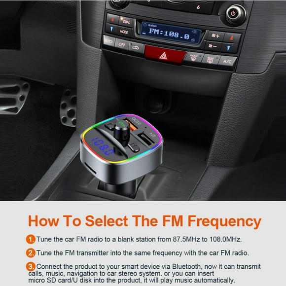 Edgergery Bluetooth FM Transmitter For Car Bluetooth Car Adapter MP3 Player FM Transmitter
