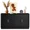 Black, variant on BFJDM 67" Arched Sideboard Buffet Cabinet, 4-Door Wood Walnut Credenza Storage Accent Cabinet TV Console for Living Room Kitchen Dining Room Entryway