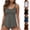 White, variant on Women's Scalloped Trim Two Piece Swimsuit Double Thin Strap Tankini Top and High Cut Bikini Bottom Bathing Suit for Summer Pool Party White