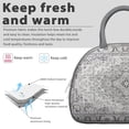 thumbnail image 3 of Bohemian Nordic Style Lunch Bag for Women, Artistic Insulated Reusable Tote, Leakproof and Lightweight, Ideal for Travel, 3 of 4