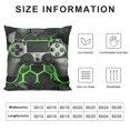 thumbnail image 6 of Acheng  Game Throw Pillow Cover Set of 2, Gaming Pillow Cover Gamer Cushion Cover Neon Lights Gamepad Geometry Honeycomb Hexagon Decorative Accent Pillow Case White, 6 of 6