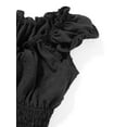 thumbnail image 6 of Jxzom Womens Lantern Ruffle Romper Off Shoulder Puff Short Sleeve Flowy Lyaner Romper Dress Smocked Short Jumpsuit Playsuits, 6 of 7