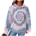 thumbnail image 2 of YUNAFFT Stylish Tie-Dye Print Hooded Sweatshirt with Pockets Stretchy Comfort Women's Casual Pullover, 2 of 6