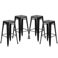 thumbnail image 2 of Flash Furniture Kai Commercial Grade 4 Pack 30" High Backless Distressed Black Metal Indoor-Outdoor Barstool, 2 of 11