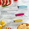 thumbnail image 5 of Farberware Precise Slice 3 Stainless Steel Piece Chef Knife Set Aqua, Pink, and Yellow, 5 of 13