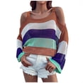 thumbnail image 1 of Suéter de mujer Suéter de rayas de moda Suéter de manga larga Pullove Cuello redondo Suéter informal Tops Odeerbi ODB-2, 1 of 4