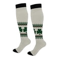 thumbnail image 4 of St. Paddy's Day Fun and Crazy Patterned Socks Breathable Cotton Unisex Novelty Design for Men and Women Green Thigh High Stockings, 4 of 7