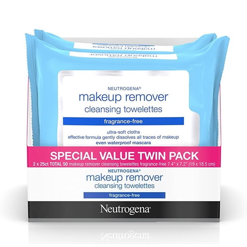 Neutrogena Makeup Remover Cleansing Towelettes And Wipes, Fragrance Free, 50 Ea