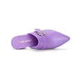 thumbnail image 4 of BLISSFUL STEP Chaussures pour Femmes à Bride à Boucle Bout Pointu Talon Épais Empeigne en PU Mules Violettes 7, 4 of 7
