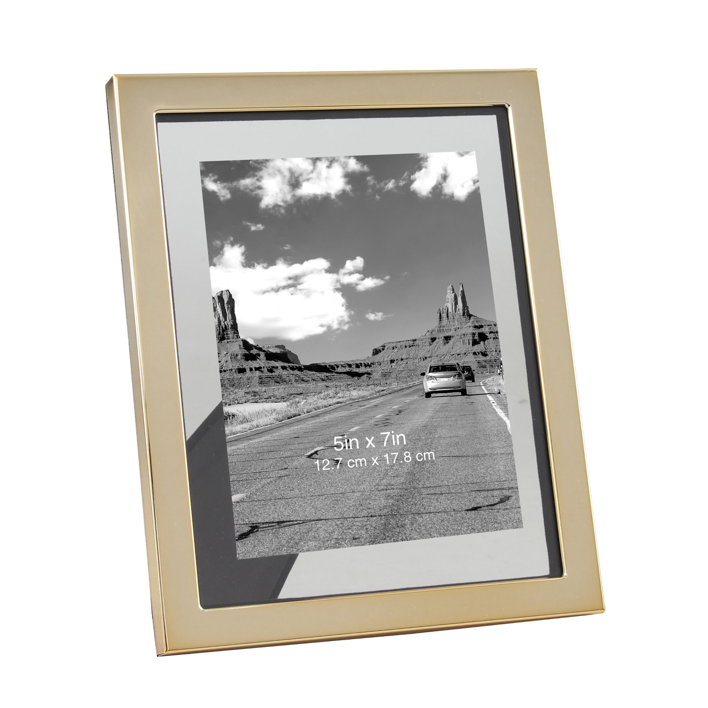 Better Homes & Gardens 5" x 7" Rectangle Metal Tabletop Floating Picture Frame, Gold