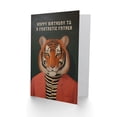 thumbnail image 2 of Happy Birthday Card to a Fantastic Father Dapper Tiger Cool Hipster Fashion Fun, 2 of 3