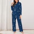 thumbnail image 2 of KLL Lighthouses and Anchors Print Women's Long Sleeve Pajamas with Pants Sleepwear Loungewear 2 Set-X-Large, 2 of 7