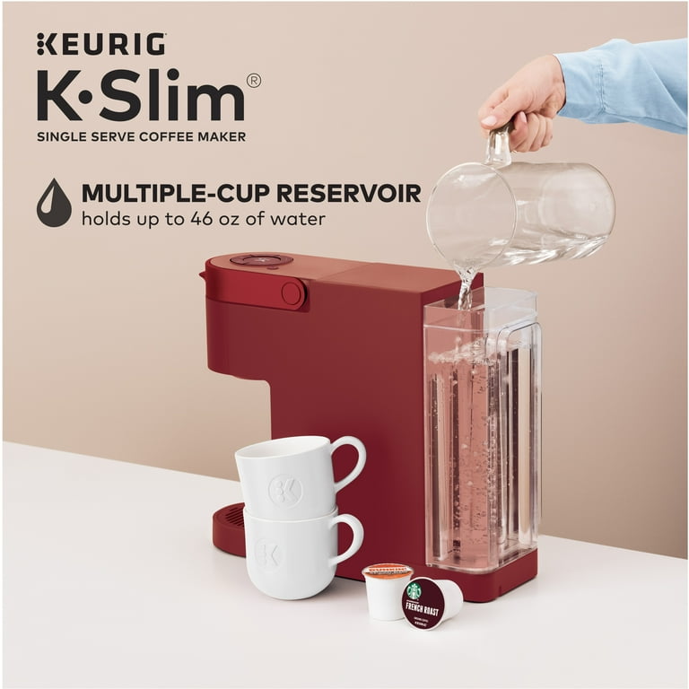 Keurig K- Slim Single Serve K-Cup Pod Coffee Maker, Multistream Technology,  White & K- Slim Single Serve K-Cup Pod Coffee Maker, Multistream