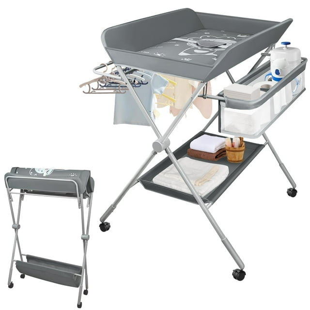 Cambiador para bebés IELECMG portátil plegable gris
