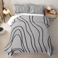 thumbnail image 2 of Homewish Modern Wavy Lines Twin Quilt Set,Geometric Artwork Twin Coverlet Set,Black Gray,2-Piece, 2 of 7