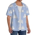 thumbnail image 4 of Honeii 's Cute Poodle Dog for men's short-sleeved button-up collared shirt featuring a pocket, perfect for beach vacations, and travel adventures., 4 of 5