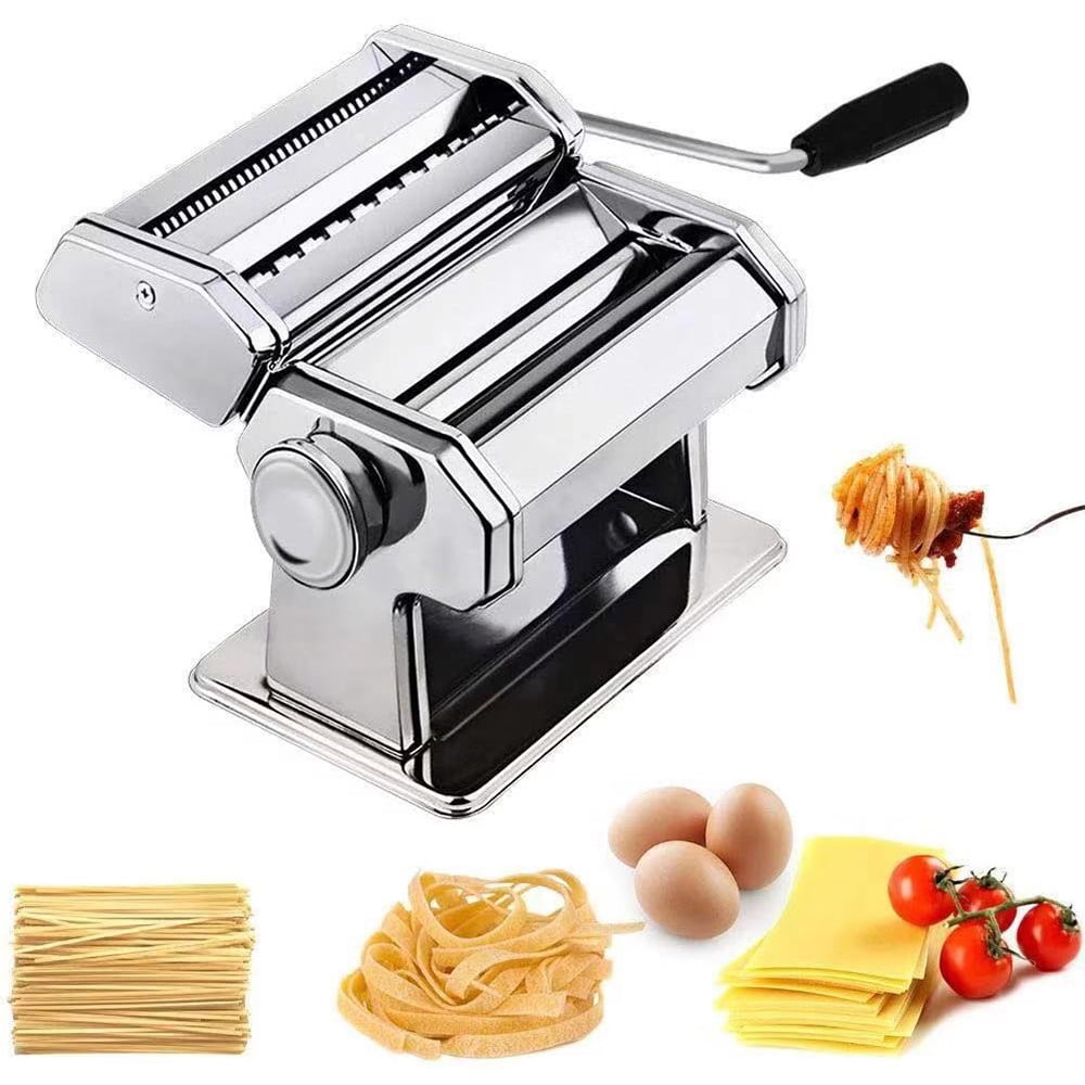 Wotefusi Electric Pasta Maker 6 Thickness Setting 4 Cutters Noodle Maker Roller Machine 