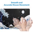 thumbnail image 6 of Japanese Sea Wave Large Mouse Pad Anime Black Gaming Mouse Pad31.5x11.88 Inch Sea Wave Texture Non-Slip Rubber Base Black Kanagawa Mousepad Stitched Edges Keyboard Mouse Mat Desk Pad for Work & Game, 6 of 14