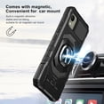 thumbnail image 5 of Compatible for Nokia C110 Case w/Tempered Glass Screen Protector [Military Grade] Ring Car Mount Kickstand Shockproof Hard Phone Case - Black, 5 of 7