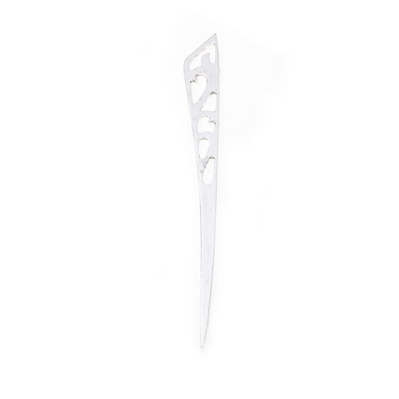 Sonducket Clips de libro con colgante Ahueca hacia fuera Líneas de arte Marcador de página de moda Palillos de pelo curvos de estilo chino Accesorio para el cabello Plata antigua
