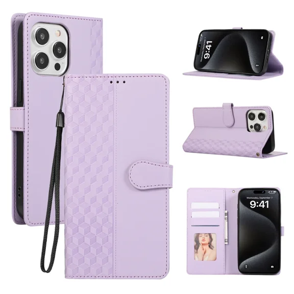 Wallet phone case iPhone 14 Pro Max PU leather flap with card slot, strong magnetic split phone case