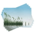 thumbnail image 1 of Ambesonne Landscape Place Mats Set of 4, Scenery Lake Bushes, Standard Size, Pale Blue Jade Green, 1 of 6