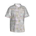 thumbnail image 3 of Xecao Daisies Flowers print Hawaiian shirt - a stylish short-sleeve button-down for men, perfect for casual beach and tropical outings., 3 of 9
