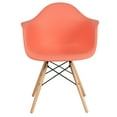 thumbnail image 6 of BizChair 2 Pack Peach Plastic Chair with Arms and Wooden Legs, 6 of 7