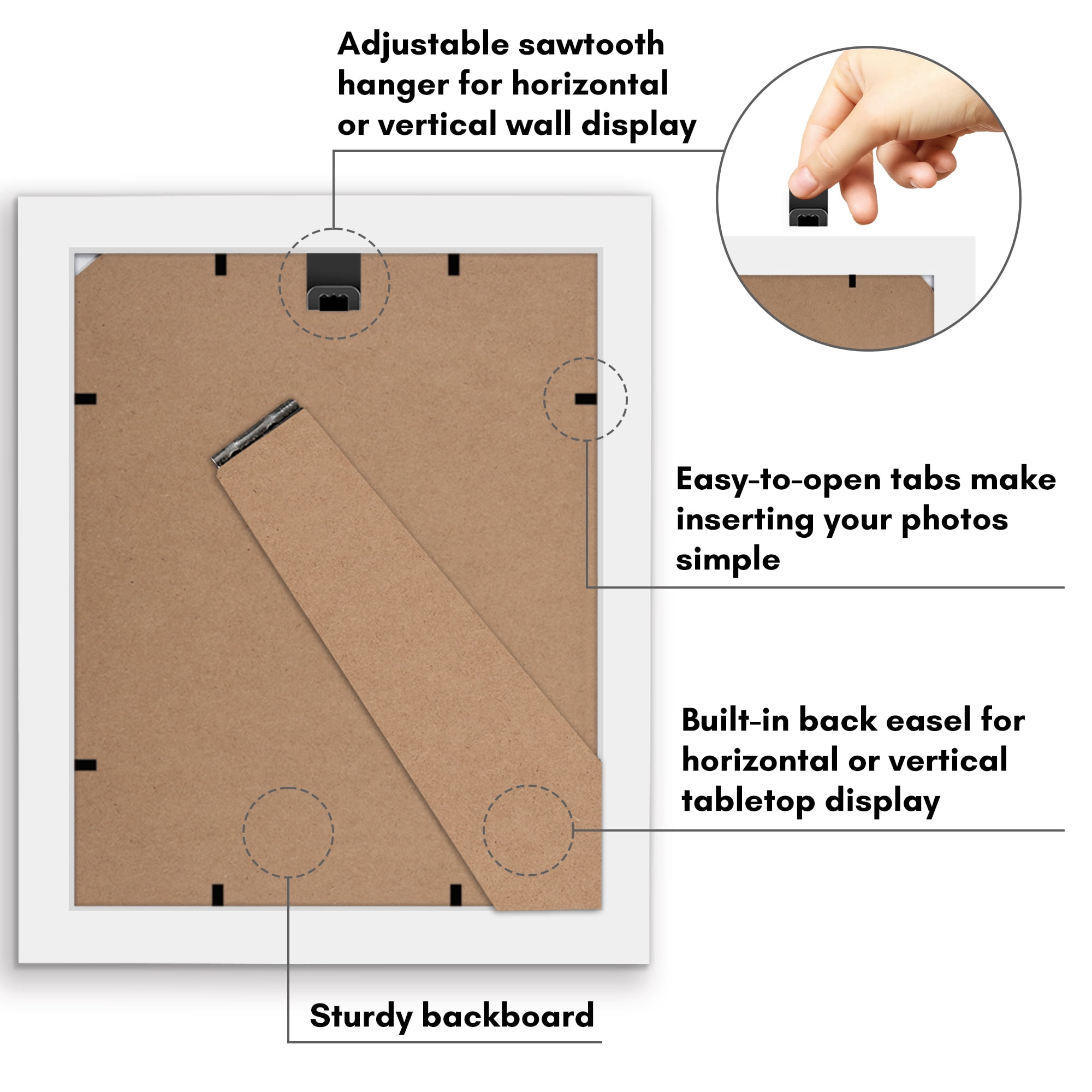 Americanflat 4x6 Picture Frame with Shatter-Resistant Glass Double Fits Two Photos One Signature Wall - White