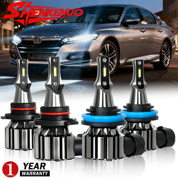 For Honda Accord 2008 2009 2010 2011 2012 2013 2014 2015 2016 2017 2018 Led Headlight Bulbs 9005 H11 High&Low Beam 4pcs