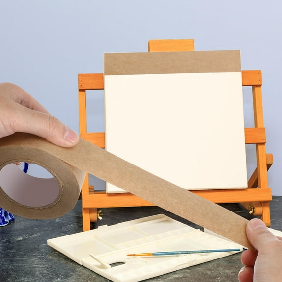 WHAMVOX 2 Rolls Watercolor Tape for Paper and Picture Frame Backing Khaki 3.54X3.54X1.38in
