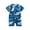 Blue, variant on Hienoo Boys One-Piece Swimsuit Cartoon Shark Prints Short Sleeve Bathing Suit