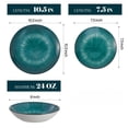 thumbnail image 3 of 12 Piece Dinnerware Set ，Chip Resistant, Dinnerware Sets, Plates, Dishes, Bowls, Service for 4, Green And White, 3 of 11