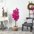 thumbnail image 4 of Nearly Natural 5ft. Artificial Bougainvillea Tree with Handmade Jute & Cotton Basket with Tassels, Pink, 4 of 4
