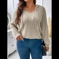 thumbnail image 4 of Sudadera con Capucha para Mujer, de Larga, Holgada y con Cordón Ajustable, Básica Caqui 4XL, 4 of 8