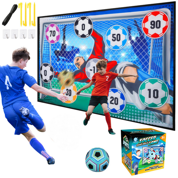 Soccer Ball Game Mat Set for Kids, Soccer Ball Indoor Target Toss Party Game, Sports Toys and Gifts for Kids Boys Girls for 3-12 Year Old Boy Toys Birthday Christmas