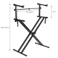 thumbnail image 3 of X Style Pro Dual Music Keyboard Stand Adjustable X Shape Electronic Piano Double 2-Tier Piano Holder, 3 of 6