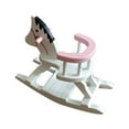 WANGJIAOID Dollhouse Miniature White Wooden Rocking Horse Chair Nursery