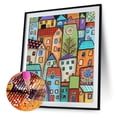 thumbnail image 2 of 5D DIY diamante pintura completo cuadrado taladro dibujos animados casa dibujo imagen pared arte Hugtrwg Para estrenar, 2 of 9