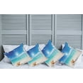 thumbnail image 6 of Ambesonne Ocean Throw Pillow Cover 4 Pack, Seashells Tropical Beach, 16", Turquoise and Cream, 6 of 6